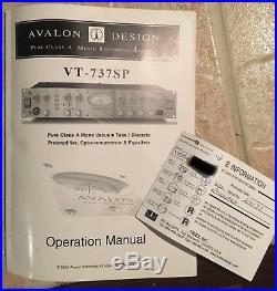 Avalon VT-737 SP Tube Pre Amp Channel Strip