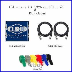 Cloud Microphones Cloudlifter CL-2 Mic Activator + 2 XLR Mic Cables + Cable Ties