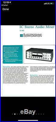 Electrodyne e802 quad eight 8 channel studio mixer altec 1567a