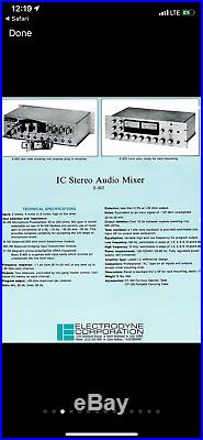 Electrodyne e802 quad eight 8 channel studio mixer altec 1567a