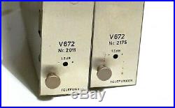 Pair vintage Telefunken V672 mic preamp modules first revision tested