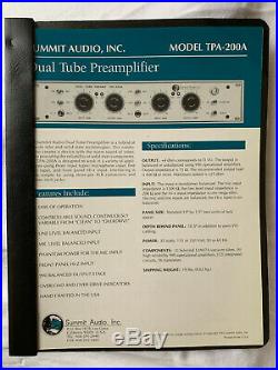 Rare Vintage Summit Audio TPA-200A Mic Pre Amp (Excellent Condition)