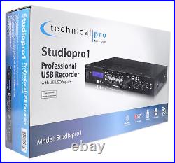 Technical Pro Bluetooth USB/SD Preamp Mixing Recorder with2 Mic Inputs+9 Band EQ