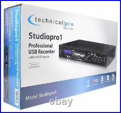 Technical Pro Bluetooth USB/SD Preamp Mixing Recorder with2 Mic Inputs+9 Band EQ
