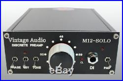 Vintage Audio M12 Solo MIC Preamp, Discrete, Cinemag Transformer In/outs